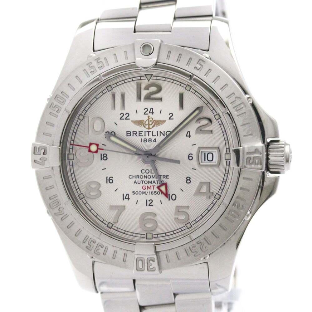 BREITLING Colt GMT Stainless Steel Automatic Mens Watch A32350 Polished